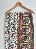 Rose Pink & Green Floral Lightweight Cotton Quilt - King Bed Size