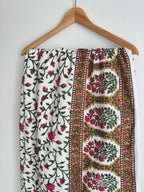 Rose Pink & Green Floral Lightweight Cotton Quilt - King Bed Size