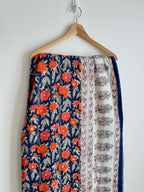 Navy Floral Lightweight Cotton Quilt - King Bed Size