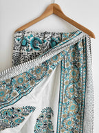 Blue Floral Lightweight Cotton Quilt - King Bed Size