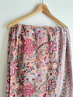 Pink Floral Lightweight Cotton Quilt - King Bed Size