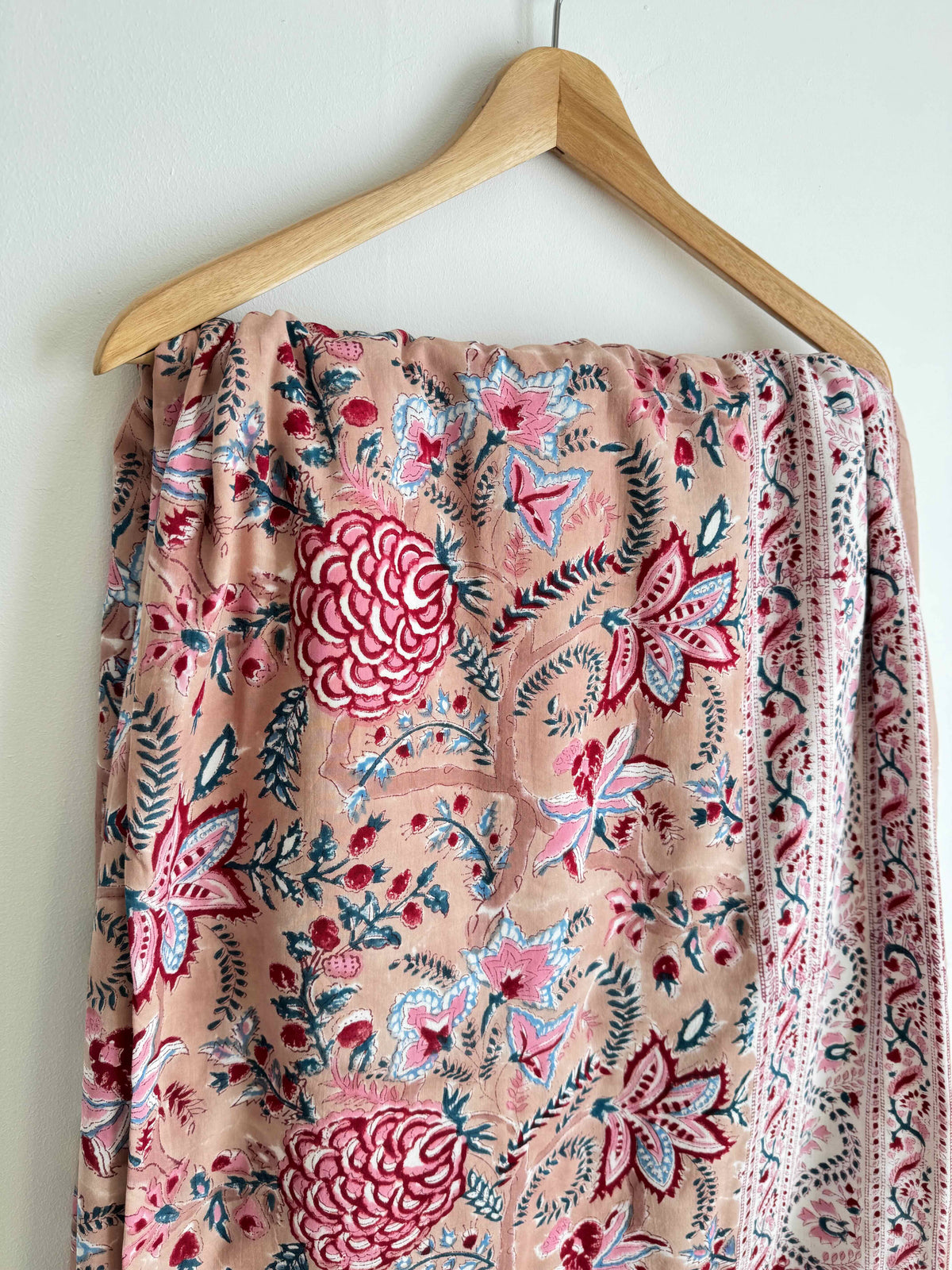 Pink Floral Lightweight Cotton Quilt - King Bed Size