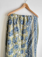 Sage Floral Lightweight Cotton Quilt - King Bed Size
