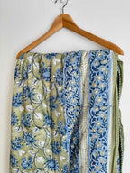 Sage Floral Lightweight Cotton Quilt - King Bed Size