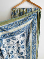 Sage Floral Lightweight Cotton Quilt - King Bed Size