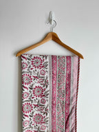 Rose Pink Floral Lightweight Cotton Quilt- Double Bed Size