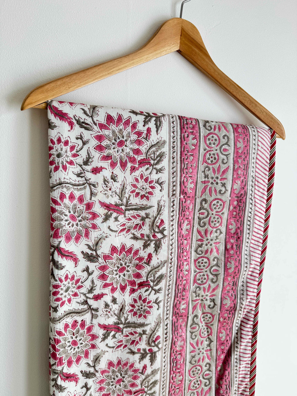 Rose Pink Floral Lightweight Cotton Quilt- Double Bed Size