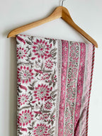 Rose Pink Floral Lightweight Cotton Quilt- Double Bed Size