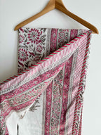Rose Pink Floral Lightweight Cotton Quilt- Double Bed Size
