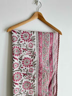 Rose Pink Floral Lightweight Cotton Quilt- Double Bed Size