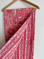 Bright Pink Vines Cotton Quilt - Double Bed Size