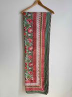 Pink & Green Floral Lightweight Cotton Quilt - Double Bed Size