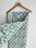 Blue Bloom Cotton Quilt - Double Bed Size