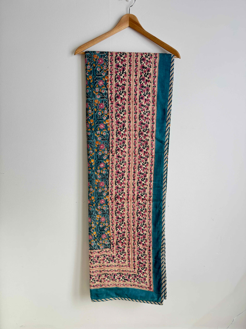 Turquoise Mini Floral Lightweight Cotton Quilt - Double Bed Size