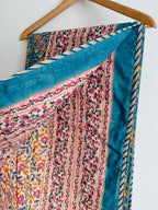 Turquoise Mini Floral Lightweight Cotton Quilt - Double Bed Size