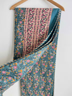 Turquoise Mini Floral Lightweight Cotton Quilt - Double Bed Size