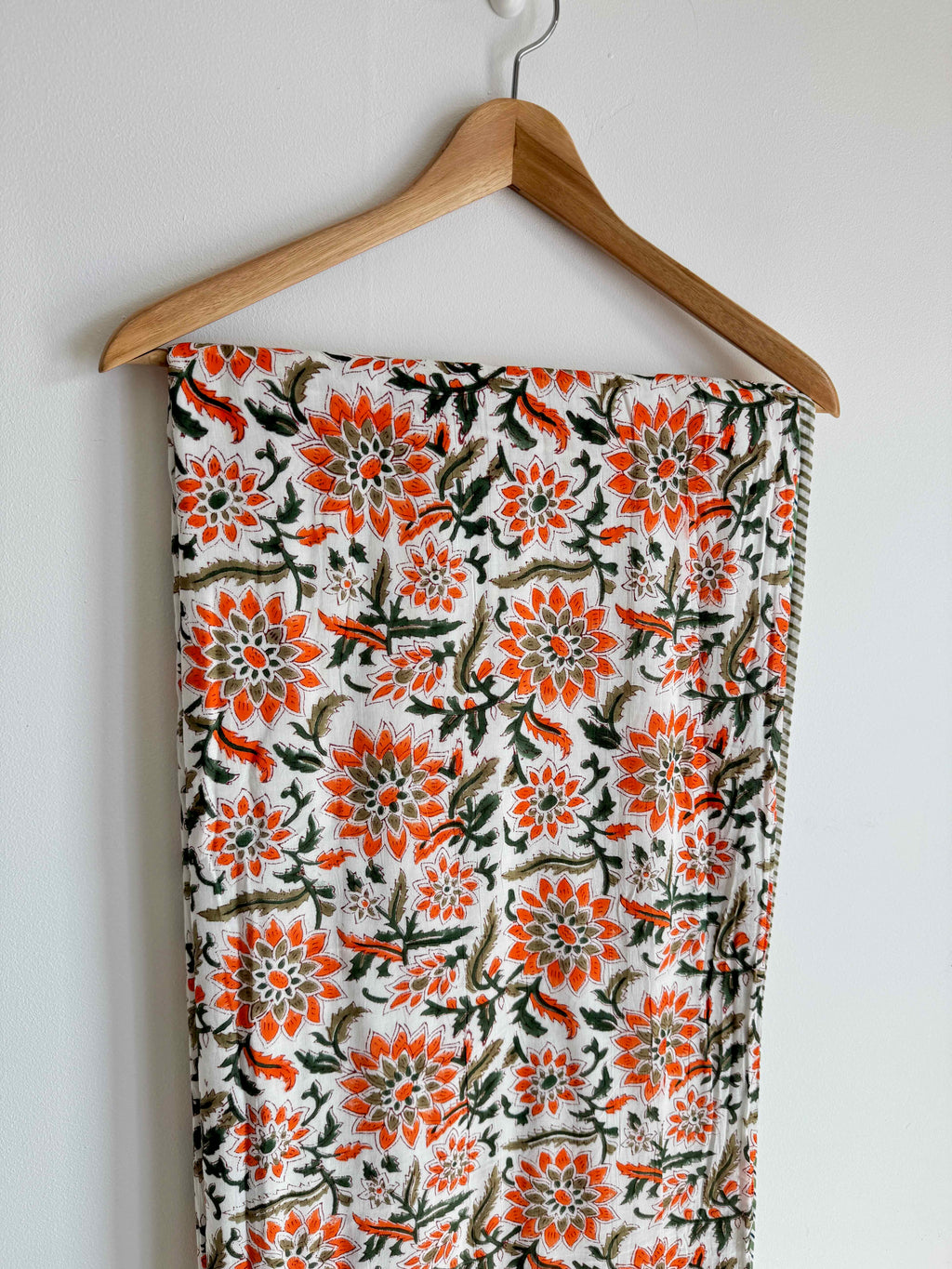 Orange Floral Lightweight Cotton Quilt - Double Bed Size