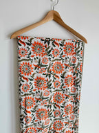 Orange Floral Lightweight Cotton Quilt - Double Bed Size