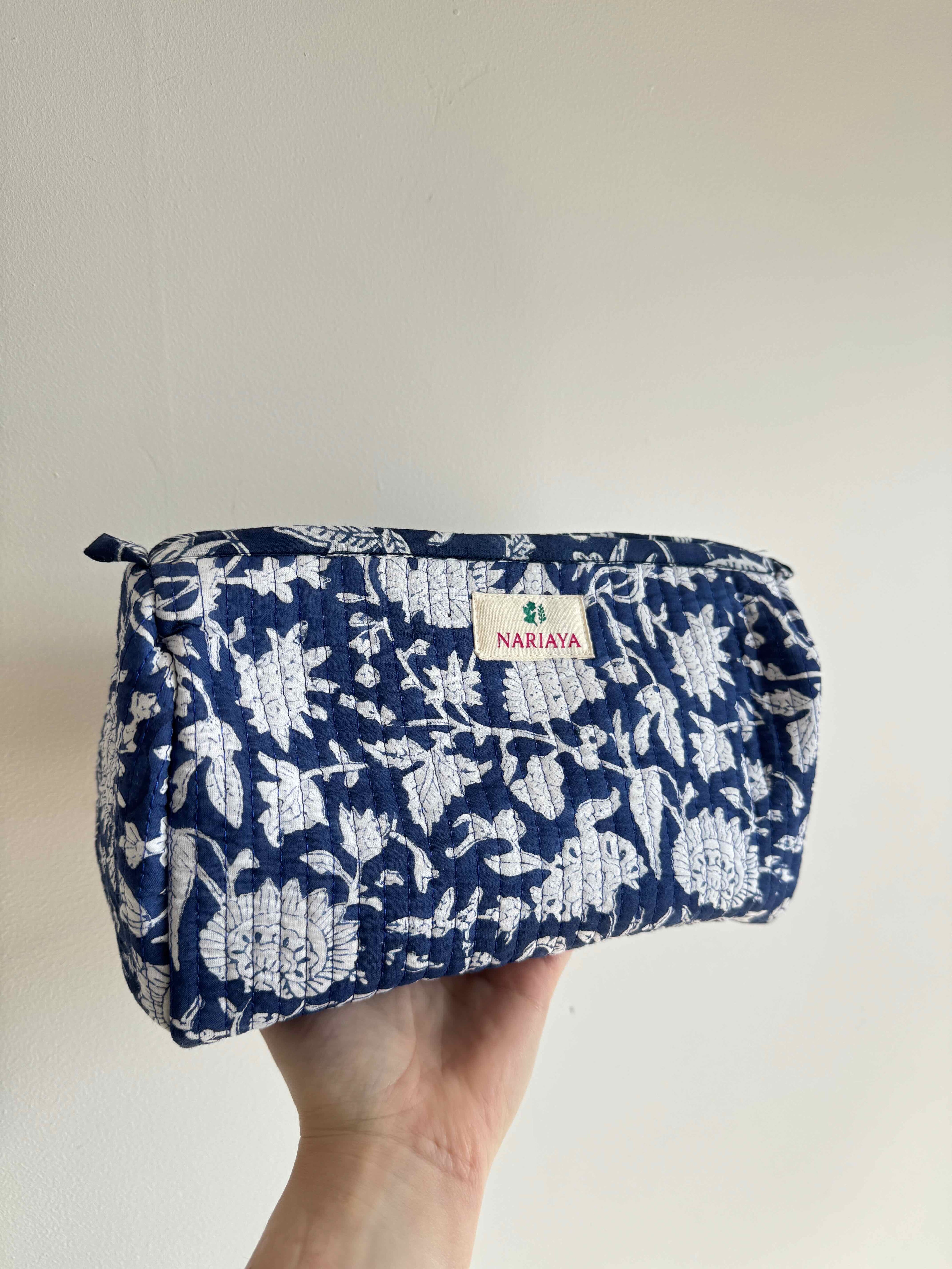 Block Printed Cotton Wash Bags