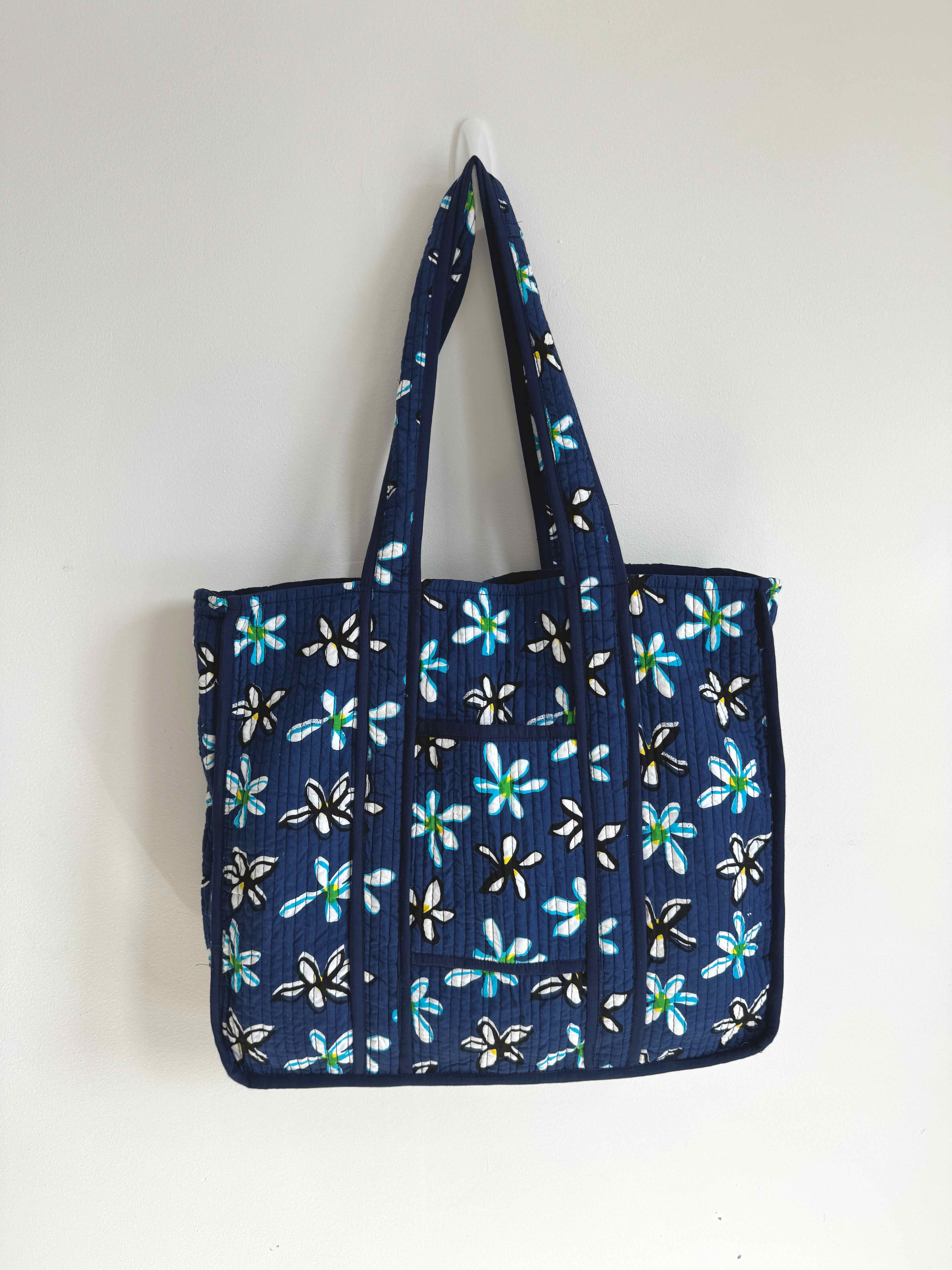 Indigo Daisy Tote Bag