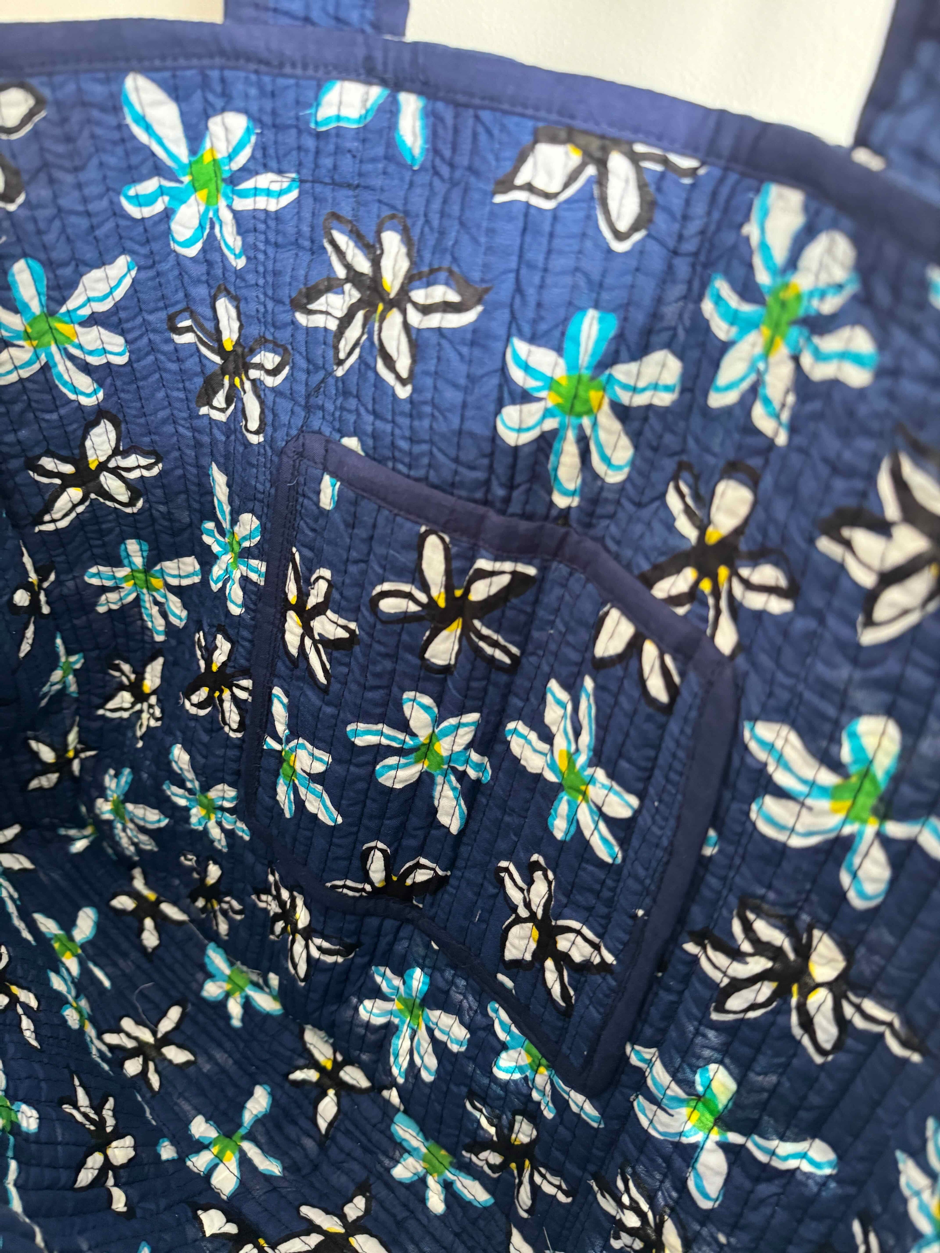 Indigo Daisy Tote Bag