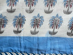 Blue Palm Trees Lightweight Cotton Quilt - Double Bed Size