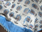Blue Palm Trees Lightweight Cotton Quilt - Double Bed Size