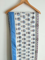 Blue Palm Trees Lightweight Cotton Quilt - Double Bed Size