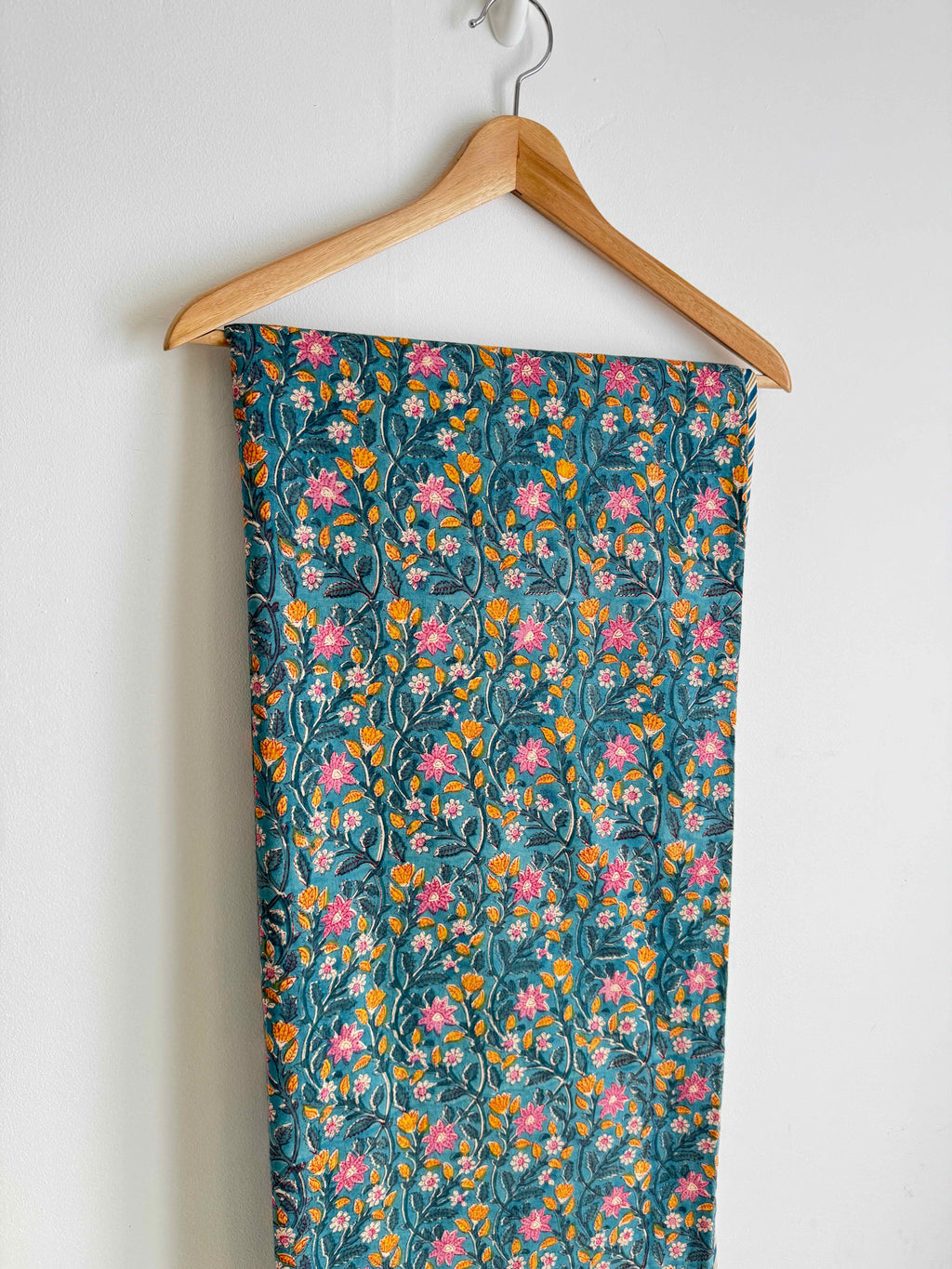 Turquoise Mini Floral Lightweight Cotton Quilt - Double Bed Size